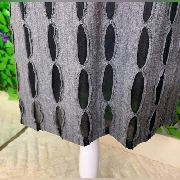 Saint Tropez West Women’s Medium Black & Gray Overlay Cutout Pattern Tank Dress - Picture 9 of 12